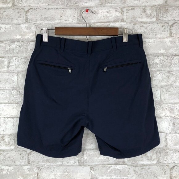 J.Crew Men Nylon 4 Pockets Shorts Size 30W 7L Navy Stretchy - Picture 2 of 6